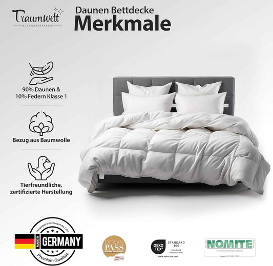 Sommer Federdecke 90% Federn