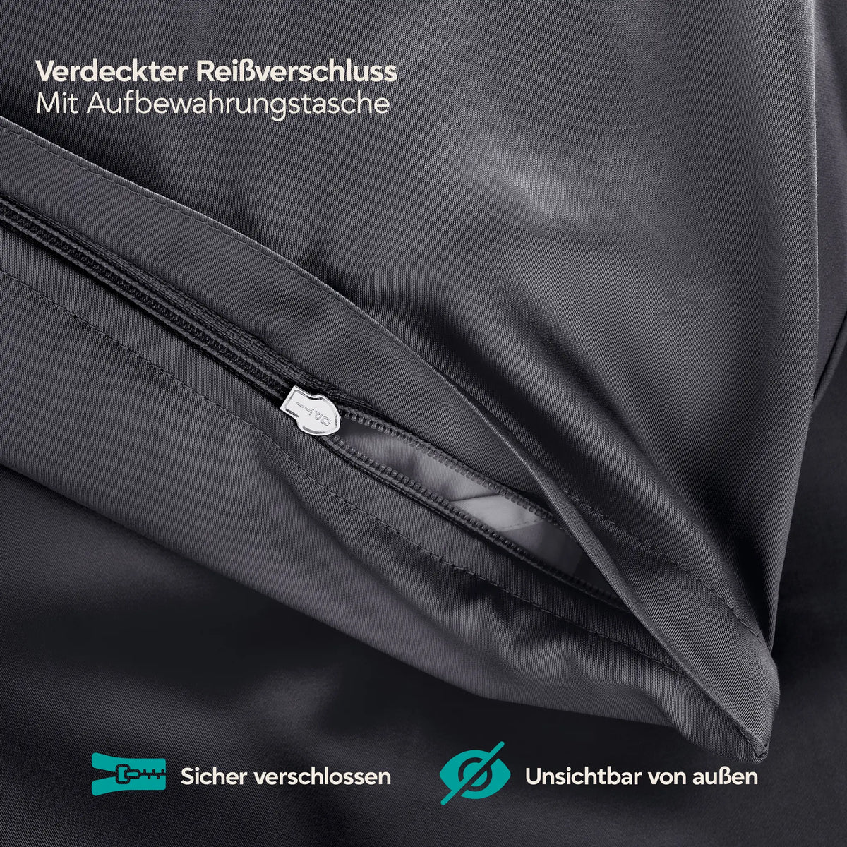 Satin-Bettwäsche Dessin 42 – Schwarz