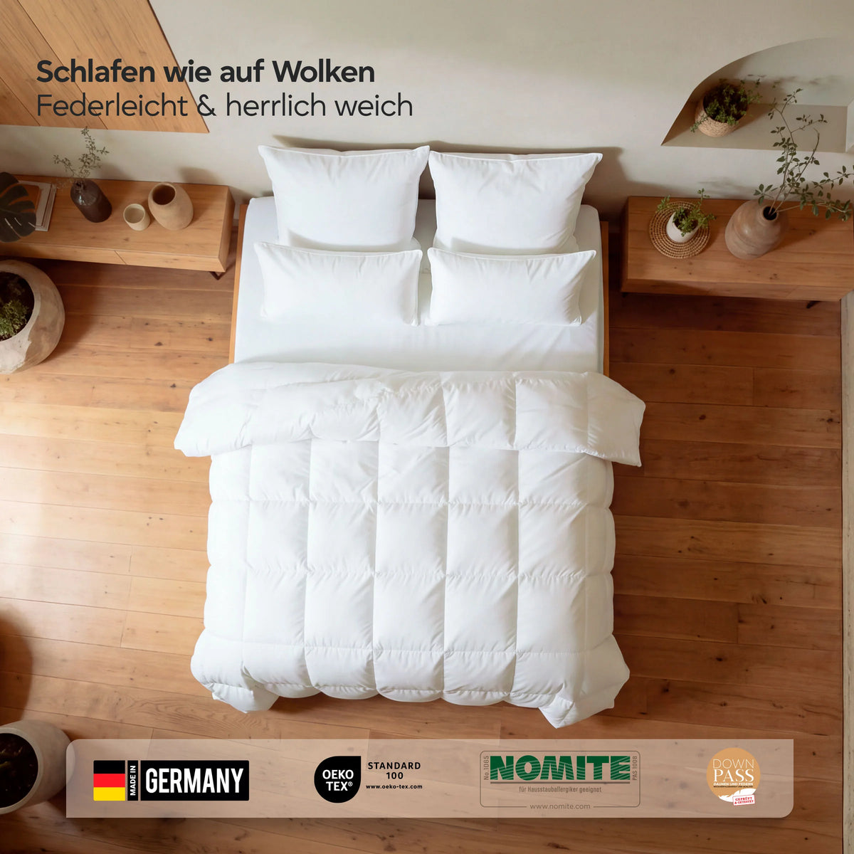 Ganzjahres Gänsedaunendecke 90% Gänsedaunen