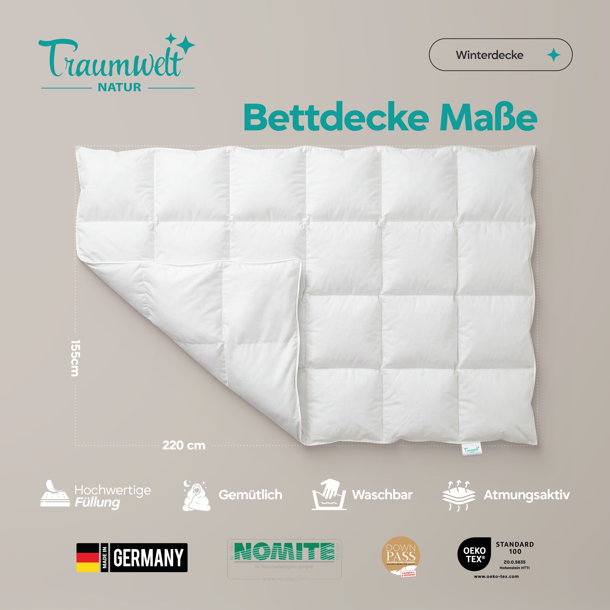 Winter Daunendecke 100% Daunen
