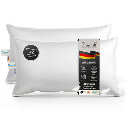 3-Kammer Daunen Kopfkissen