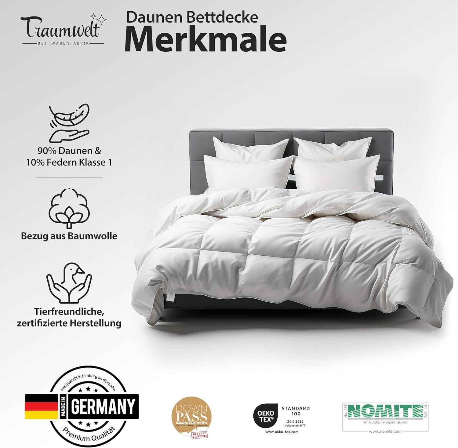 Sommer Federdecke 90% Federn