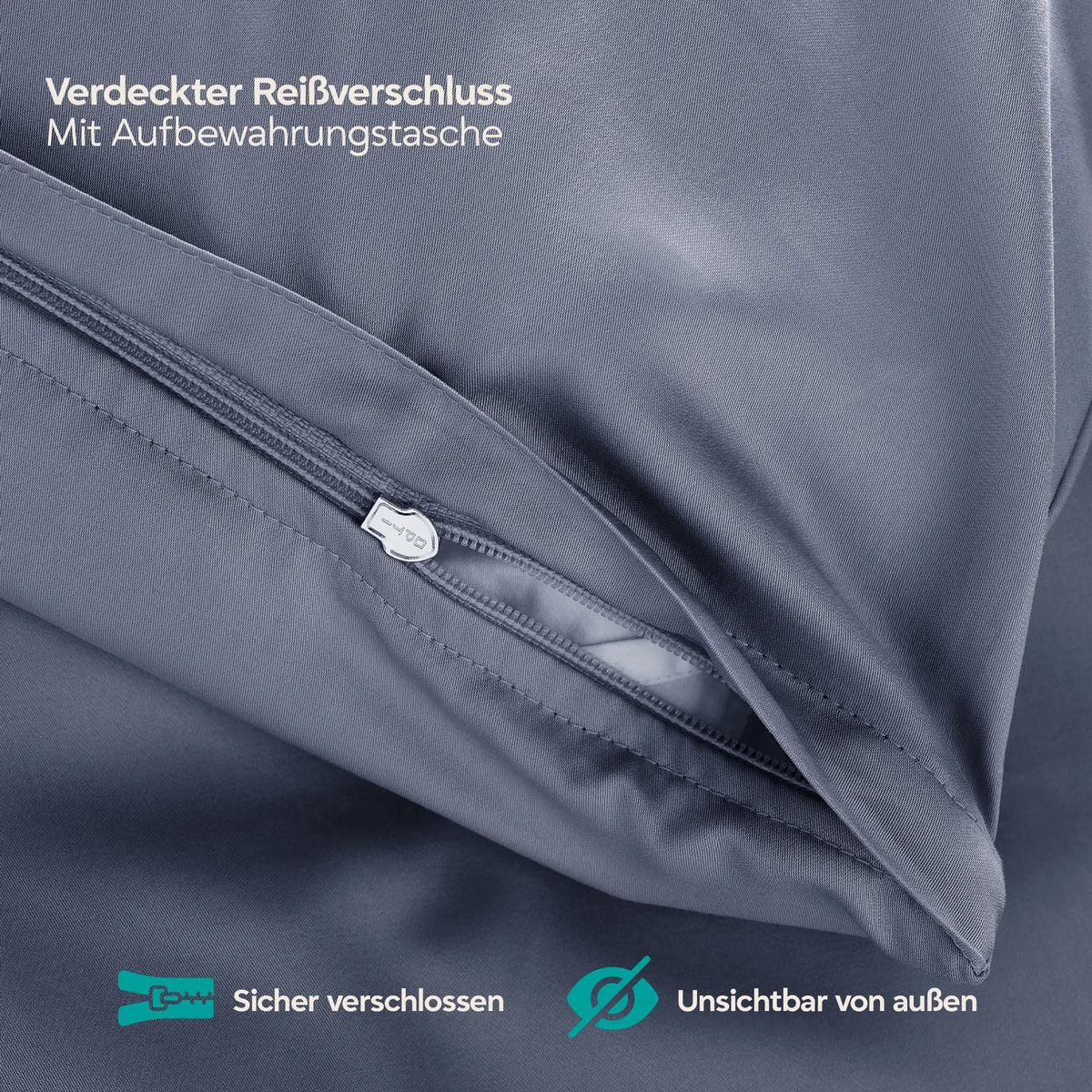 Satin-Bettwäsche Dessin 42 – Blau
