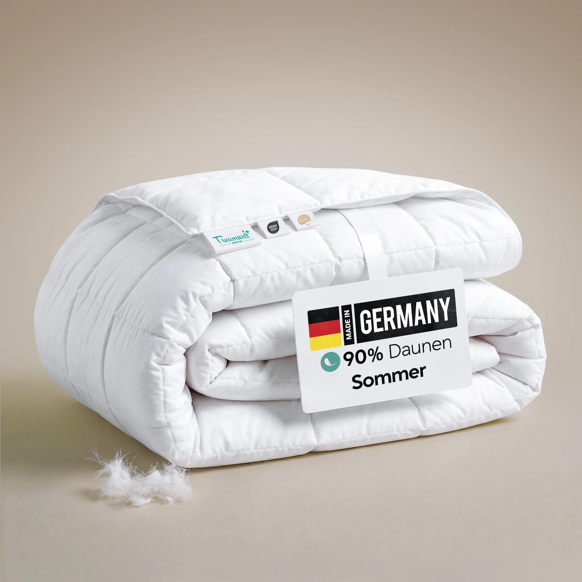 Leichte Sommer-Daunendecke 90 % Daunen von Traumwelt